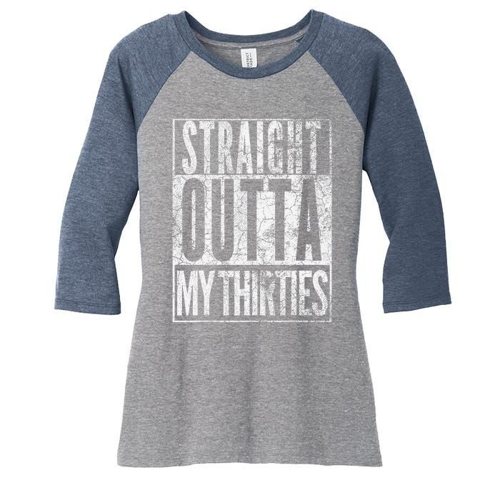 1984 Straight Outta My Thirties 40th Birthday Gift 40 Years Women's Tri-Blend 3/4-Sleeve Raglan Shirt