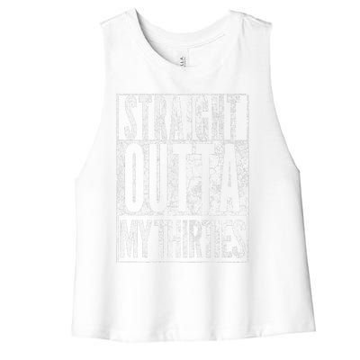 1984 Straight Outta My Thirties 40th Birthday Gift 40 Years Women's Racerback Cropped Tank