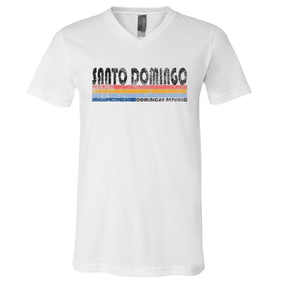 191980s Style Santo Domingo Dominican Republic V-Neck T-Shirt