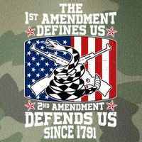 1st Amendment Defines Us 2nd Amendment Defends Us Since 1791 Legacy Tie Dye Trucker Hat