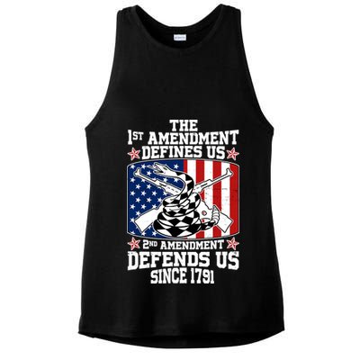 1st Amendment Defines Us 2nd Amendment Defends Us Since 1791 Ladies PosiCharge Tri-Blend Wicking Tank