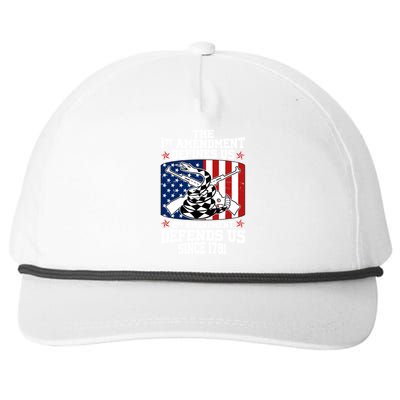 1st Amendment Defines Us 2nd Amendment Defends Us Since 1791 Snapback Five-Panel Rope Hat