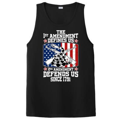 1st Amendment Defines Us 2nd Amendment Defends Us Since 1791 PosiCharge Competitor Tank