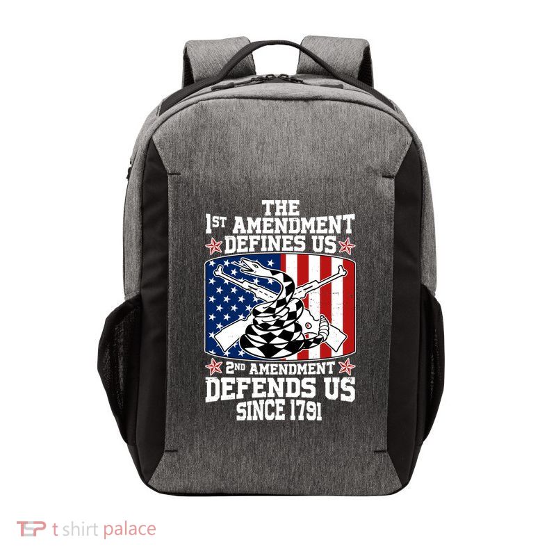 1st Amendment Defines Us 2nd Amendment Defends Us Since 1791 Vector Backpack