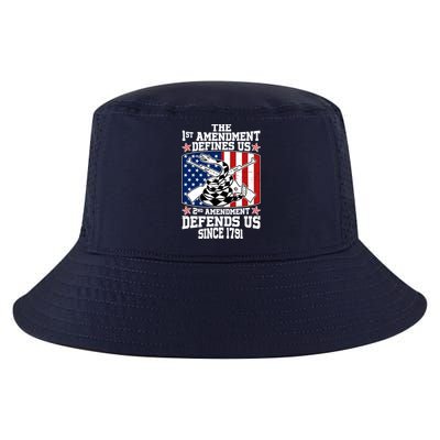1st Amendment Defines Us 2nd Amendment Defends Us Since 1791 Cool Comfort Performance Bucket Hat