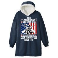 1st Amendment Defines Us 2nd Amendment Defends Us Since 1791 Hooded Wearable Blanket