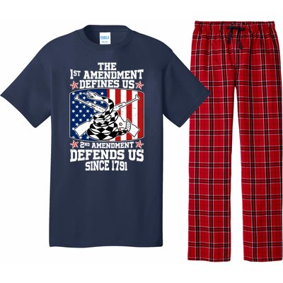 1st Amendment Defines Us 2nd Amendment Defends Us Since 1791 Pajama Set