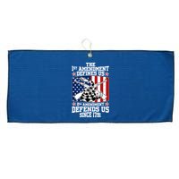1st Amendment Defines Us 2nd Amendment Defends Us Since 1791 Large Microfiber Waffle Golf Towel