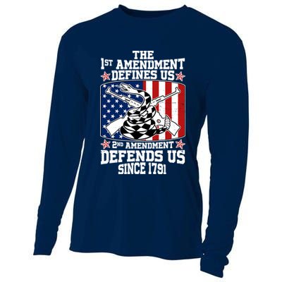 1st Amendment Defines Us 2nd Amendment Defends Us Since 1791 Cooling Performance Long Sleeve Crew