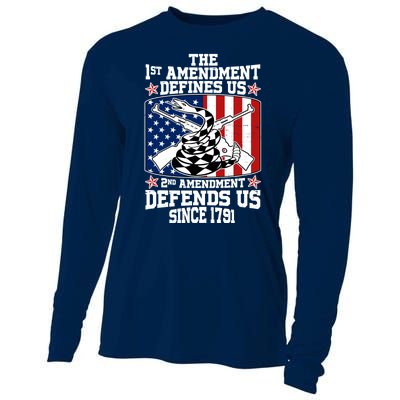 1st Amendment Defines Us 2nd Amendment Defends Us Since 1791 Cooling Performance Long Sleeve Crew