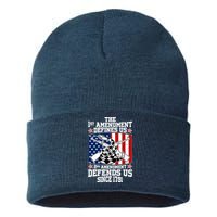1st Amendment Defines Us 2nd Amendment Defends Us Since 1791 Sustainable Knit Beanie