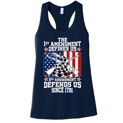1st Amendment Defines Us 2nd Amendment Defends Us Since 1791 Womens Tank Top