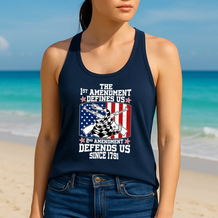 1st Amendment Defines Us 2nd Amendment Defends Us Since 1791 Womens Tank Top