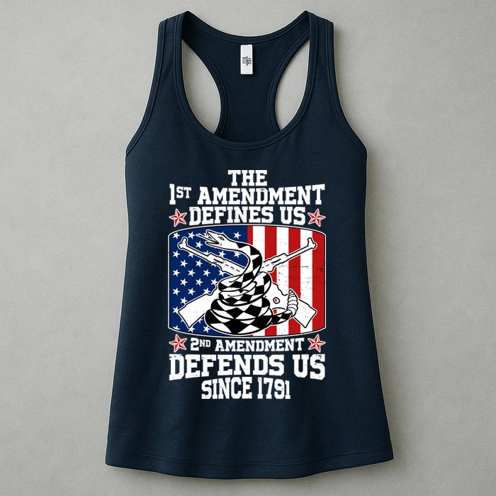 1st Amendment Defines Us 2nd Amendment Defends Us Since 1791 Womens Tank Top