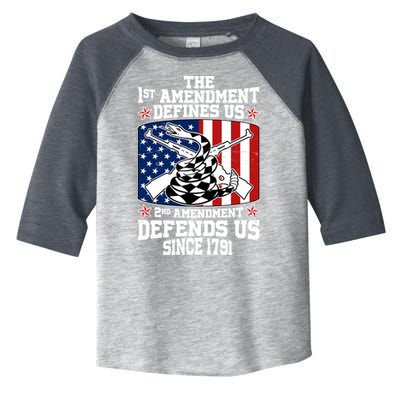 1st Amendment Defines Us 2nd Amendment Defends Us Since 1791 Toddler Fine Jersey T-Shirt