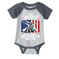 1st Amendment Defines Us 2nd Amendment Defends Us Since 1791 Infant Baby Jersey Bodysuit