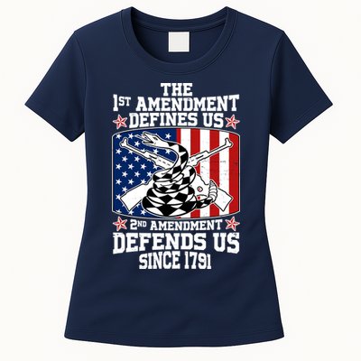 1st Amendment Defines Us 2nd Amendment Defends Us Since 1791 Womens T-Shirt