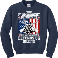 1st Amendment Defines Us 2nd Amendment Defends Us Since 1791 Kids Sweatshirt