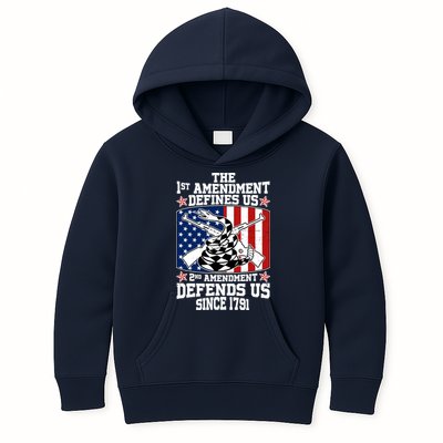1st Amendment Defines Us 2nd Amendment Defends Us Since 1791 Kids Hoodie