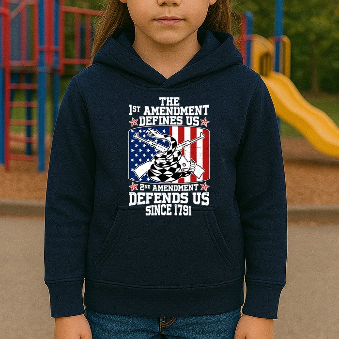 1st Amendment Defines Us 2nd Amendment Defends Us Since 1791 Kids Hoodie