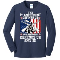 1st Amendment Defines Us 2nd Amendment Defends Us Since 1791 Kids Long Sleeve Shirt