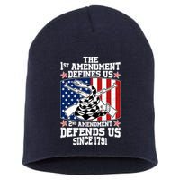 1st Amendment Defines Us 2nd Amendment Defends Us Since 1791 Short Acrylic Beanie