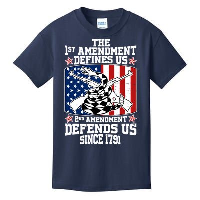 1st Amendment Defines Us 2nd Amendment Defends Us Since 1791 Kids T-Shirt