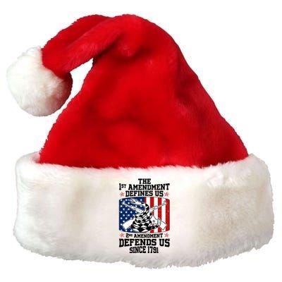 1st Amendment Defines Us 2nd Amendment Defends Us Since 1791 Premium Christmas Santa Hat