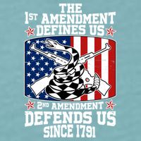 1st Amendment Defines Us 2nd Amendment Defends Us Since 1791 Sueded Cloud Jersey T-Shirt