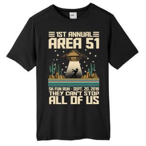 1st Annual Area 51 5k Fun Run Cant Stop Us  Tall Fusion ChromaSoft Performance T-Shirt