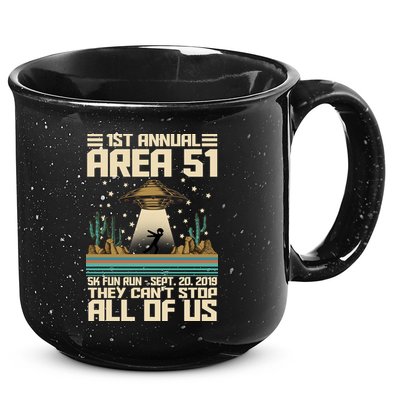 1st Annual Area 51 5k Fun Run Cant Stop Us  15oz Campfire Ceramic Mug