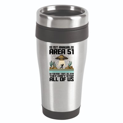 1st Annual Area 51 5k Fun Run Cant Stop Us  16oz Travel Tumbler