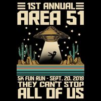 1st Annual Area 51 5k Fun Run Cant Stop Us  Cropped Pullover Crew