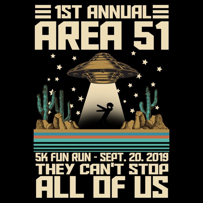 1st Annual Area 51 5k Fun Run Cant Stop Us  Cropped Pullover Crew