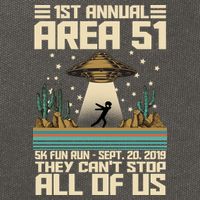 1st Annual Area 51 5k Fun Run Cant Stop Us  Cotton Canvas Backpack
