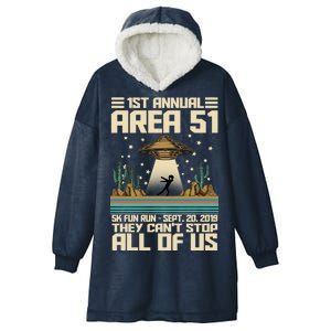 1st Annual Area 51 5k Fun Run Cant Stop Us  Hooded Wearable Blanket