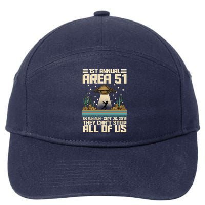 1st Annual Area 51 5k Fun Run Cant Stop Us  7-Panel Snapback Hat