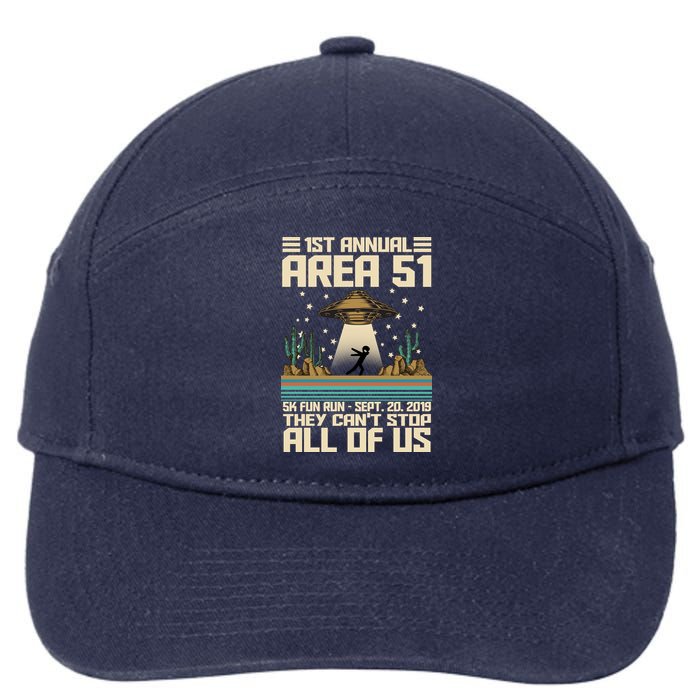 1st Annual Area 51 5k Fun Run Cant Stop Us  7-Panel Snapback Hat