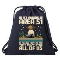 1st Annual Area 51 5k Fun Run Cant Stop Us  Drawstring Bag