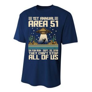 1st Annual Area 51 5k Fun Run Cant Stop Us  Performance Sprint T-Shirt