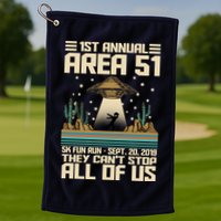 1st Annual Area 51 5k Fun Run Cant Stop Us  Golf Towel
