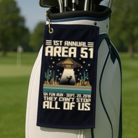 1st Annual Area 51 5k Fun Run Cant Stop Us  Golf Towel