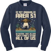 1st Annual Area 51 5k Fun Run Cant Stop Us  Kids Sweatshirt