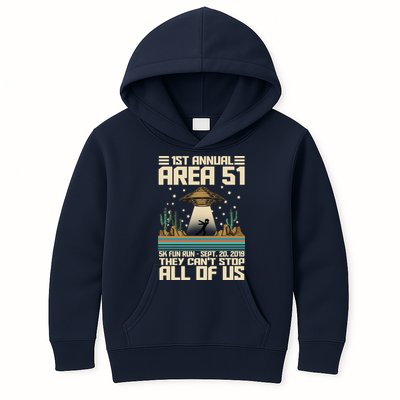 1st Annual Area 51 5k Fun Run Cant Stop Us  Kids Hoodie