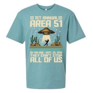 1st Annual Area 51 5k Fun Run Cant Stop Us  Sueded Cloud Jersey T-Shirt