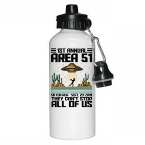 1st Annual Area 51 5k Fun Run Cant Stop Us  Aluminum Water Bottle