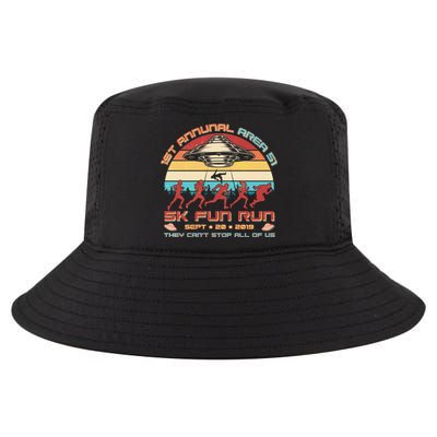 1st Annual Area 51 5K Fun Run Funny Retro Alien Cool Comfort Performance Bucket Hat