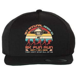 1st Annual Area 51 5K Fun Run Funny Retro Alien Wool Snapback Cap