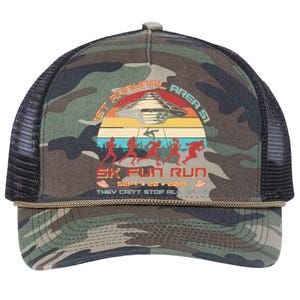 1st Annual Area 51 5K Fun Run Funny Retro Alien Retro Rope Trucker Hat Cap