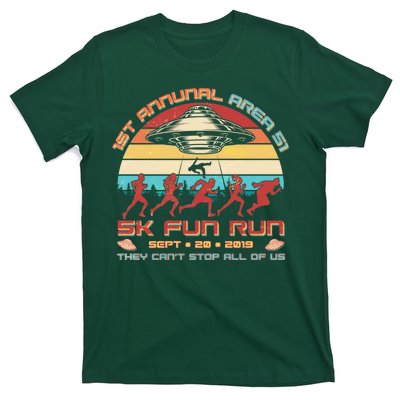 1st Annual Area 51 5K Fun Run Funny Retro Alien T-Shirt